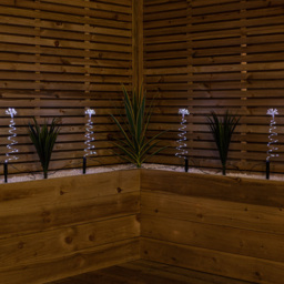 Samuel Alexander 4 Pack White Spiral LED Christmas Tree Garden Path Light - Size: 30 x 20 x 7cm - Silver - Wilko