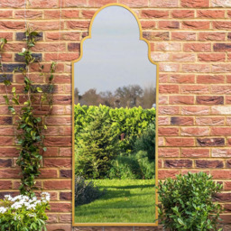 MirrorOutlet The Arcus Gold Framed Arched Leaner and Wall Garden Mirror 180 x 70cm - Size: 180 x 70 x 3cm - Wilko - thumbnail 3
