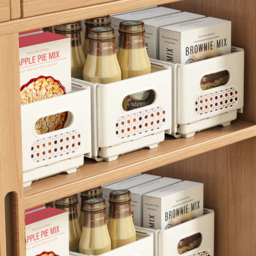 H&O Direct Small Plastic Expandable Storage Organiser - Size: 8 x 10 x 48cm - Cream - Wilko - thumbnail 3