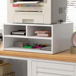 HOMCOM 3 Compartment White Desktop Printer Stand - Size: 22.5 cm x 40.0 cm x 47.0 cmcm - Wilko - thumbnail 1