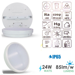 ENER-J 24W 4000K LED Bulkhead Ceiling Light - Size: 40 x 30 x 20cm - White - Wilko - thumbnail 4