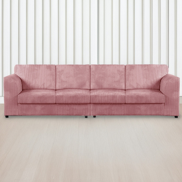 Luxor 4 Seater Pink Jumbo Cord Full Back Sofa - Wilko - image 1