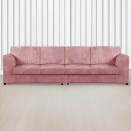 Luxor 4 Seater Pink Jumbo Cord Full Back Sofa - Wilko