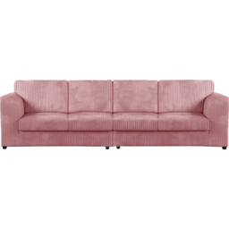 Luxor 4 Seater Pink Jumbo Cord Full Back Sofa - Wilko - thumbnail 3