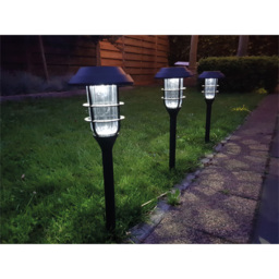Luxform Solar Powered LED Le Mans Stake Light 4 Pack - Size: 12 x 12 x 44cm - Black - Wilko - thumbnail 5