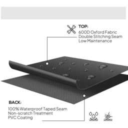Outsunny Black Round Waterproof Garden Furniture Cover 81 x 193 x 193cm - Wilko - thumbnail 6