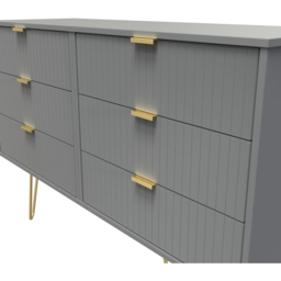 Crowndale 6 Drawer Dusk Grey Wide Chest of Drawers Ready Assembled - Wilko - thumbnail 6