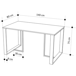 Decortie Lenora Dining Table with Metal Legs Black Wood and Black - Size: 4 Seater - Wilko - thumbnail 5