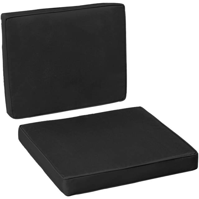 Outsunny Black Rattan Sofa Chair Seat and Back Cushion Set - Size: 2 Piece - Wilko - image 1