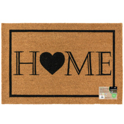 JVL Heart Home Welcome Coir Latex Backed Door Mat 60 x 90cm - Size: 90 x 60 x 2cm - Brown - Wilko - thumbnail 4