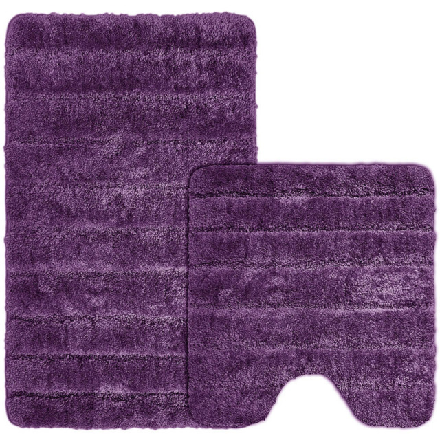 Velosso Lexington Purple Bath Mat Set - Size: 50 x 80 x 1cm - Wilko - image 1