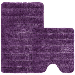 Velosso Lexington Purple Bath Mat Set - Size: 50 x 80 x 1cm - Wilko