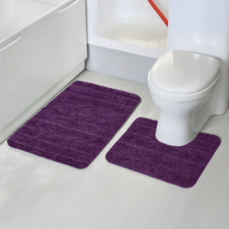 Velosso Lexington Purple Bath Mat Set - Size: 50 x 80 x 1cm - Wilko - thumbnail 3