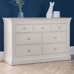 Julian Bowen Clermont 7 Drawer Light Grey Chest of Drawers - Wilko - thumbnail 1