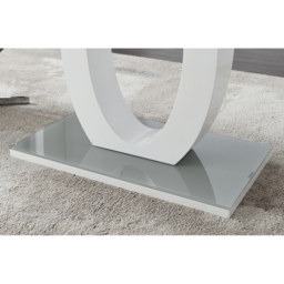 Furniturebox Lucia Valera 6 Seater Dining Set Grey Gloss White and Chrome - Wilko - thumbnail 5