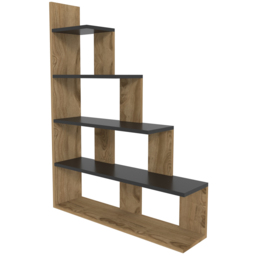 Decorotika Echo Modern 5 Shelf Oud and Black Ladder Bookcase - Size: 120 x 90 x 21.8cm - Multi - Wilko - thumbnail 6