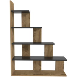 Decorotika Echo Modern 5 Shelf Oud and Black Ladder Bookcase - Size: 120 x 90 x 21.8cm - Multi - Wilko - thumbnail 3