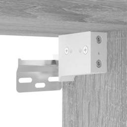 vidaXL 2 Door Single Open Shelf Grey Sonoma Wall Mounted Cabinet - Size: 80 x 80 x 33cm - Wilko - thumbnail 7