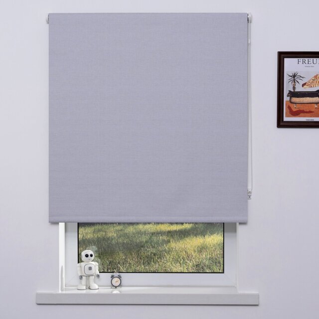 Plain Blackout Roller Blinds Grey 180 x 165cm - Wilko