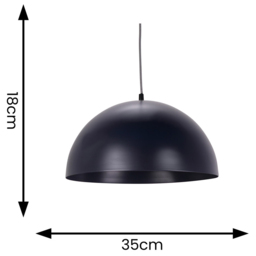 ValueLights Stassi Dark Navy Mushroom Dome LED Pendant Ceiling Light - Size: 118 x 35 x 35cm - Blue - Wilko - thumbnail 6