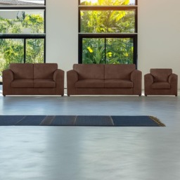 Luxor 6 Seater Chocolate Jumbo Cord Full Back Sofa Suite - Brown - Wilko - thumbnail 1