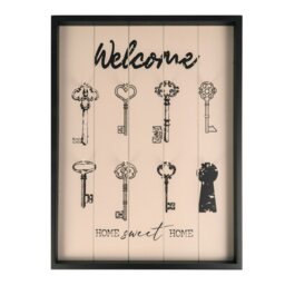 Keys Wall Plaque - Black - Size: 28 x 37 x 3 g - Wilko