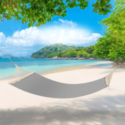 tectake Eden 2 Seater Light Grey Hammock with Support Bars - Size: 2.5 x 150 x 325cm - Wilko