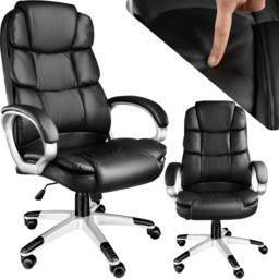 tectake Jonas Black Height Adjustable Padded Office Chair - Wilko - thumbnail 3