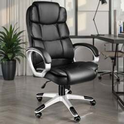 tectake Jonas Black Height Adjustable Padded Office Chair - Wilko