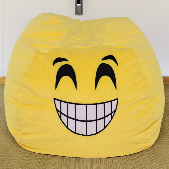 Kaikoo Gomoji Smiley Bean Bag - Yellow - Wilko - image 1