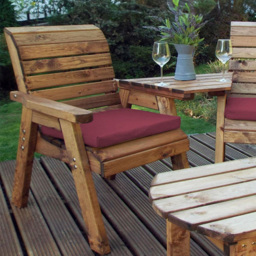 Charles Taylor 2 Seater Angled Companion Dining Set with Red Cushions - Wilko - thumbnail 3