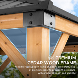 Sunjoy Rapi 2.73 x 2.73m Anthracite Cedar Wood Gazebo - Black - Wilko - thumbnail 5