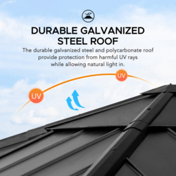 Sunjoy Rapi 2.73 x 2.73m Anthracite Cedar Wood Gazebo - Black - Wilko - thumbnail 7