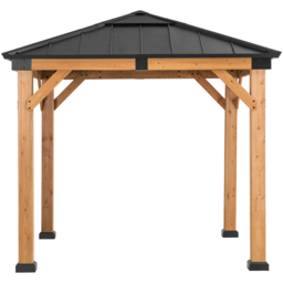Sunjoy Rapi 2.73 x 2.73m Anthracite Cedar Wood Gazebo - Black - Wilko - thumbnail 3