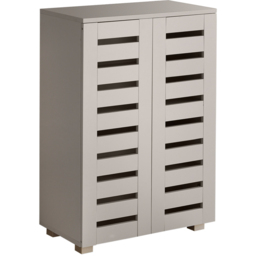 Home Source Oslo 2 Door Grey Shoe Cabinet - Size: 87.2 x 60 x 33cm - Wilko - thumbnail 3