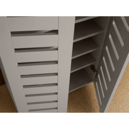 Home Source Oslo 2 Door Grey Shoe Cabinet - Size: 87.2 x 60 x 33cm - Wilko - thumbnail 5