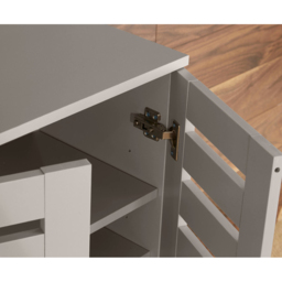 Home Source Oslo 2 Door Grey Shoe Cabinet - Size: 87.2 x 60 x 33cm - Wilko - thumbnail 6