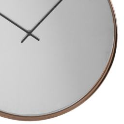 Premier Housewares Bailie Mirror Face Rose Gold Round Wall Clock 40cm - Size: 40 x 6 x 40cm - Wilko - thumbnail 4