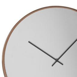 Premier Housewares Bailie Mirror Face Rose Gold Round Wall Clock 40cm - Size: 40 x 6 x 40cm - Wilko - thumbnail 3