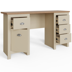 GFW Lancaster 4 Drawer Study Desk Cream - Size: 45 x 135 x 75cm - Wilko - thumbnail 4