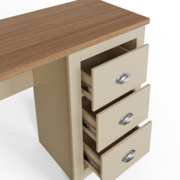 GFW Lancaster 4 Drawer Study Desk Cream - Size: 45 x 135 x 75cm - Wilko - thumbnail 6