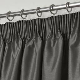 Intimates Faux Silk Charcoal Curtains 168 x 137cm - Size: W 168 x D 137cm - Grey - Wilko - thumbnail 3