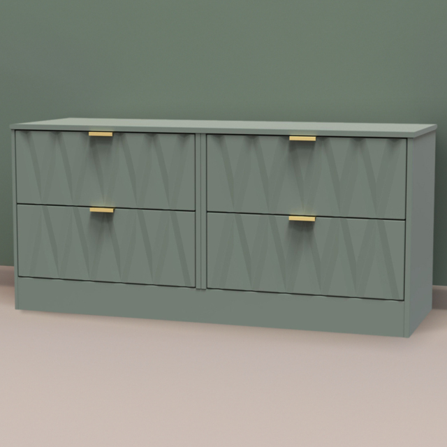 Crowndale Las Vegas 4 Drawer Reed Green Chest of Drawers Ready Assembled - Wilko - image 1