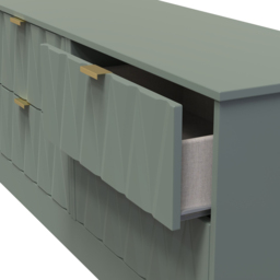 Crowndale Las Vegas 4 Drawer Reed Green Chest of Drawers Ready Assembled - Wilko - thumbnail 7
