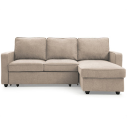 Lucien 3 Seater Natural Corner Sofa Bed - Cream - Wilko - thumbnail 4