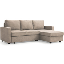 Lucien 3 Seater Natural Corner Sofa Bed - Cream - Wilko - thumbnail 3