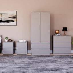 VIDA DESIGNS Denver Grey 4 Piece Bedroom Furniture Set - Wilko - thumbnail 3