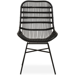Interiors by Premier Lagom Black Rattan Curved Chair - Size: 1 Seater - Wilko - thumbnail 3