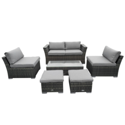 Charles Bentley St Tropez 6 Seater Rattan Effect Lounge Set - Grey - Wilko - thumbnail 3