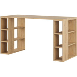 Decortie Colmar 6 Shelf Modern Desk with Bookshelf Oak - Cream - Wilko - thumbnail 3